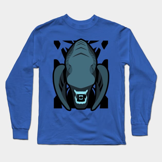 Xenomorph Head Simplified Long Sleeve T-Shirt by Baggss